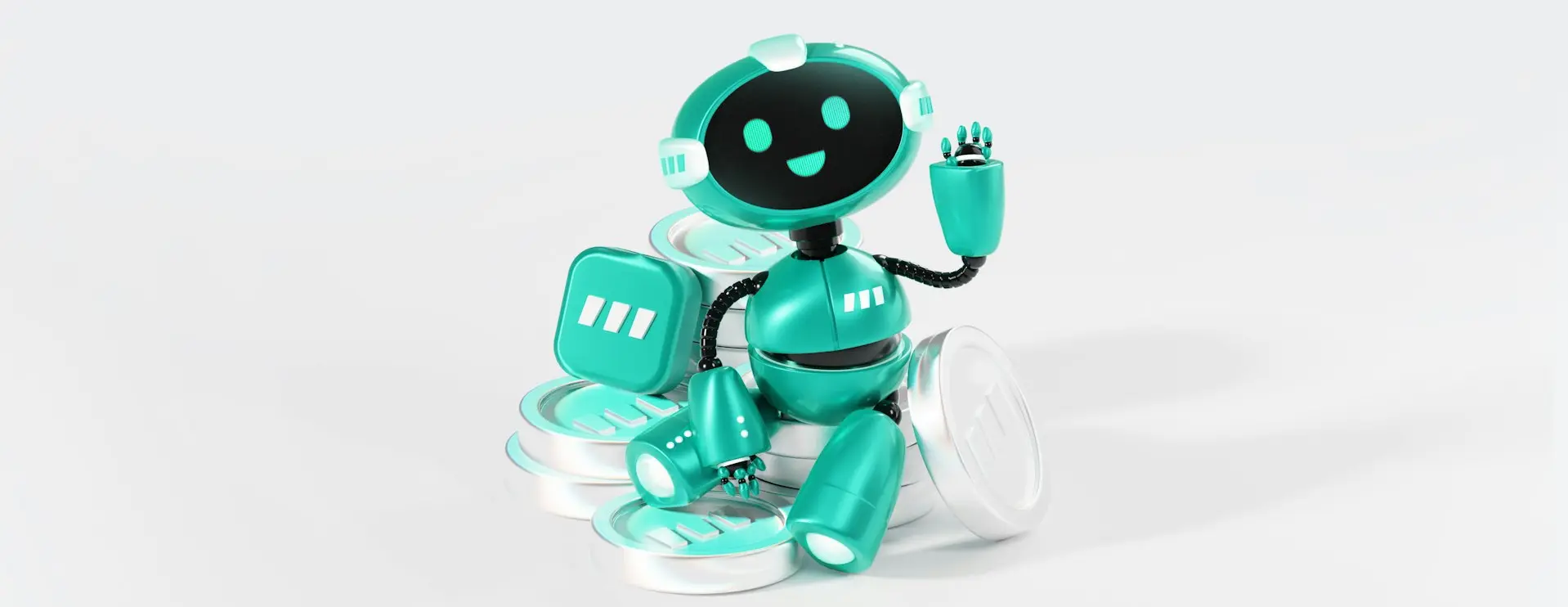 a toy robot with a blue background